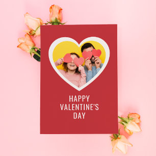 CUSTOM Valentinstag Elegantes Weißes Herz Foto Feiertagskarte