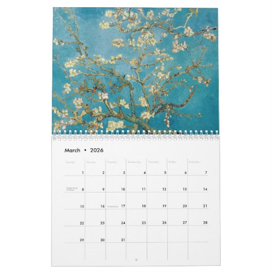 Custom Van Gogh Almond Blossom (1890)  Kalender (Mär 2026)