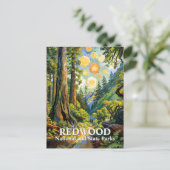 Custom Van Gogh Redwood National Park Hiking Trail Postkarte (Stehend Vorderseite)