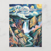 Custom Van Gogh Yellowstone Lower Falls farbig Postkarte (Vorderseite)