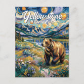 Custom Van Gogh Yellowstone Nationalpark Bear Postkarte (Vorderseite)