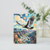 Custom Van Gogh Zion Canyon Bird California Condor Postkarte (Stehend Vorderseite)