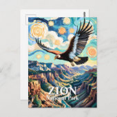 Custom Van Gogh Zion Canyon Bird California Condor Postkarte (Vorne/Hinten)