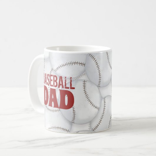 Custom Vater Baseball Personalisiert Kaffeetasse (Vorderseite Links)