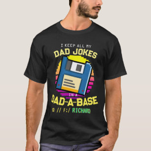 Custom Vater Jokes Father Funny Papa Vintage Diske T-Shirt