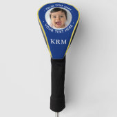 Custom Vater Opa Family Foto Stilvolles Monogramm Golf Headcover (Vorderseite)