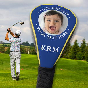 Custom Vater Opa Family Foto Stilvolles Monogramm Golf Headcover