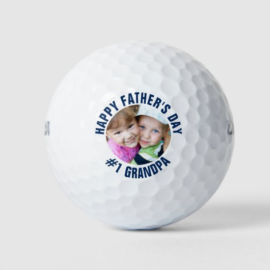 Custom Vatertag #1 Großvater Family Foto Golfball (Vorderseite)