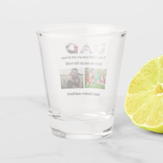 Custom Vatertag 5 Foto Collage Schnapsglas (Rückseite)