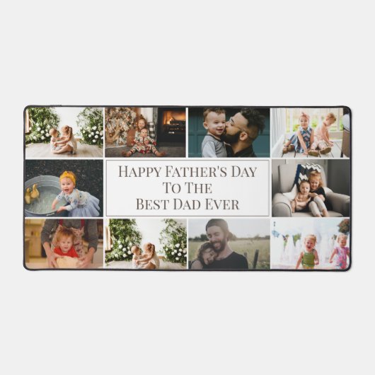 Custom Vatertag Bester Vater je FotoCollage Schreibtischunterlage (Vorderseite)