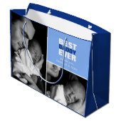 Custom Vatertag Foto Best Daddy Ever Große Geschenktüte (Rückseite Schrägansicht)