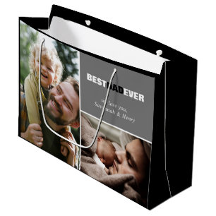 Custom Vatertag Foto Bester Vater je großes Gesch Große Geschenktüte