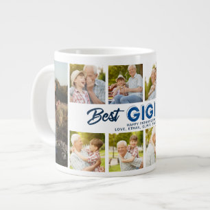 Custom Vatertag Foto Collage Beste Papa je G Jumbo-Tasse