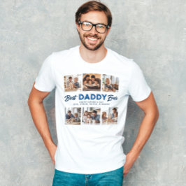 Custom Vatertag Foto Collage Bester Papa je T-Shirt