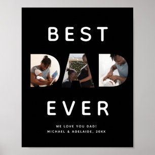 Custom Vatertag Foto Collage Bester Vater je Poster