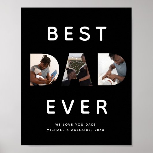 Custom Vatertag Foto Collage Bester Vater je Poster (Vorne)
