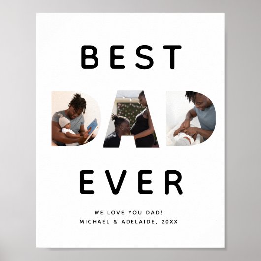 Custom Vatertag Foto Collage Bester Vater je Poster (Vorne)