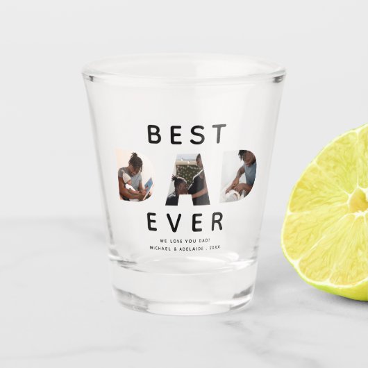 Custom Vatertag Foto Collage Bester Vater je Schnapsglas (Vorderseite)