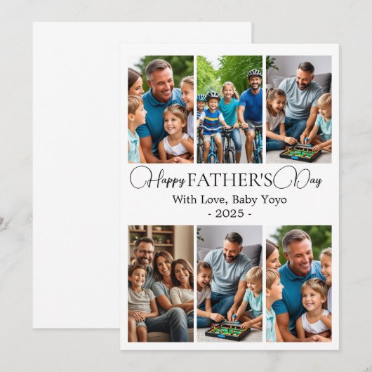 Custom Vatertag Foto Collage Karte (Vorne/Hinten)