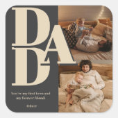 Custom Vatertag Foto Collage | VATER - Quadratischer Aufkleber (Vorderseite)