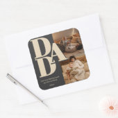 Custom Vatertag Foto Collage | VATER - Quadratischer Aufkleber (Umschlag)