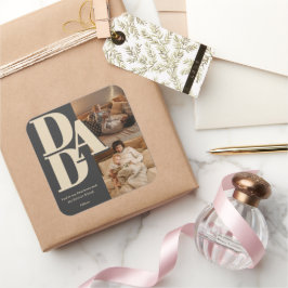 Custom Vatertag Foto Collage | VATER - Quadratischer Aufkleber