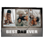 Custom Vatertag Foto Große Geschenktasche Geschenktüte (Rückseite)