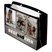 Custom Vatertag Foto Große Geschenktasche Geschenktüte (Rückseite Schrägansicht)