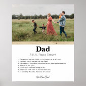 Custom Vatertag Geschenk Foto drucken Poster (Vorne)