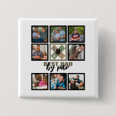 Custom Vathday Best Vater Par 8 FotoCollage Button (Vorderseite)