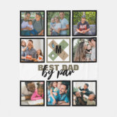 Custom Vathday Best Vater Par 8 FotoCollage Fleecedecke (Vorderseite)