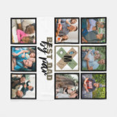 Custom Vathday Best Vater Par 8 FotoCollage Fleecedecke (Vorderseite (Horizontal))