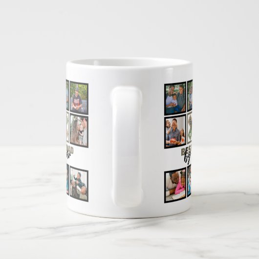 Custom Vathday Best Vater Par 8 FotoCollage Jumbo-Tasse (Rückseite)