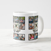 Custom Vathday Best Vater Par 8 FotoCollage Jumbo-Tasse (Vorderseite Rechts)