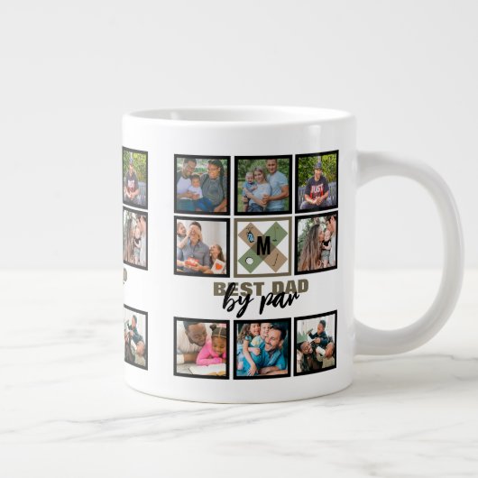 Custom Vathday Best Vater Par 8 FotoCollage Jumbo-Tasse (Rechts)