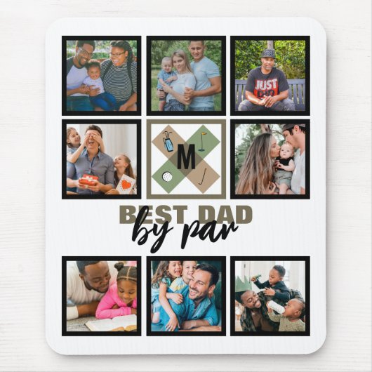 Custom Vathday Best Vater Par 8 FotoCollage Mousepad (Vorne)