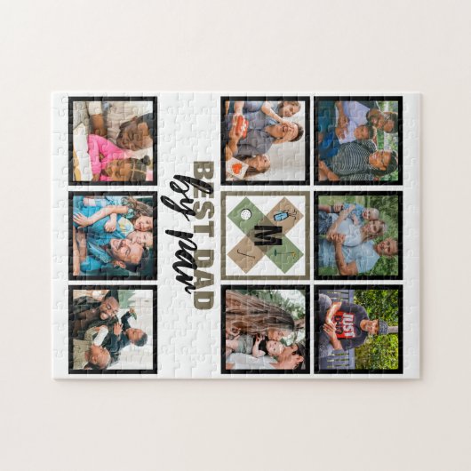 Custom Vathday Best Vater Par 8 FotoCollage Puzzle (Horizontal)