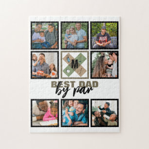 Custom Vathday Best Vater Par 8 FotoCollage Puzzle