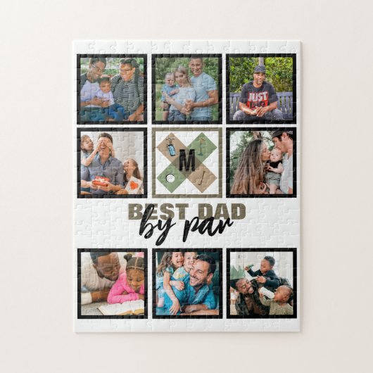 Custom Vathday Best Vater Par 8 FotoCollage Puzzle (Vertikal)