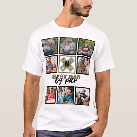 Custom Vathday Best Vater Par 8 FotoCollage T-Shirt (Vorderseite)