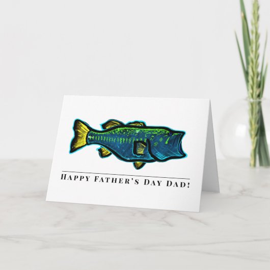 Custom Vathers Card Fischfisch Bass Karte (Vorderseite)