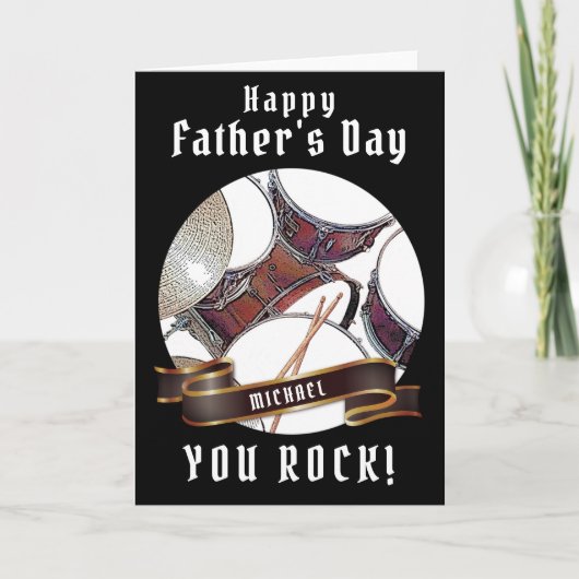 Custom Vathers Day Drummer Musician Card Drumming Karte (Vorderseite)
