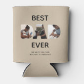 Custom Vathers Day Foto Collage Bester Vater Skrip Dosenkühler (Vorderseite)