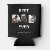 Custom Vathers Day Foto Collage Bester Vater Skrip Dosenkühler (Vorderseite)