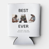 Custom Vathers Day Foto Collage Bester Vater Skrip Dosenkühler (Vorderseite)