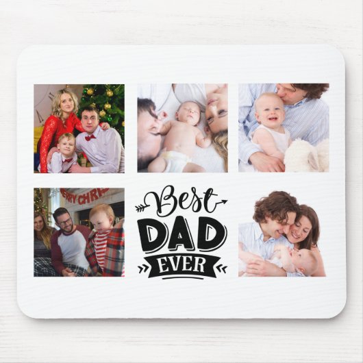 Custom Vathers Day Geschenk BEST VATER FotoCollage Mousepad (Vorne)