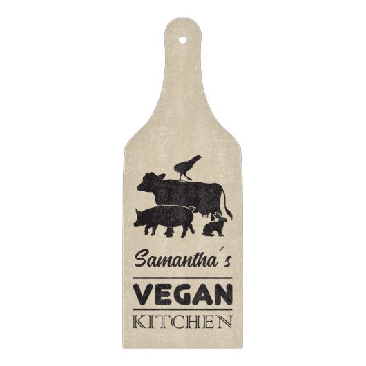 Custom Vegan Kitchen, Landtiere Schneidebrett (Vorderseite)