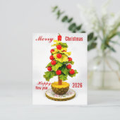 Custom Vegetables Christmas Tree, Lettuce Leaves Postkarte (Stehend Vorderseite)