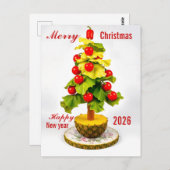 Custom Vegetables Christmas Tree, Lettuce Leaves Postkarte (Vorne/Hinten)
