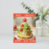 Custom Vegetables Christmas Tree, Lettuce Leaves Postkarte (Stehend Vorderseite)